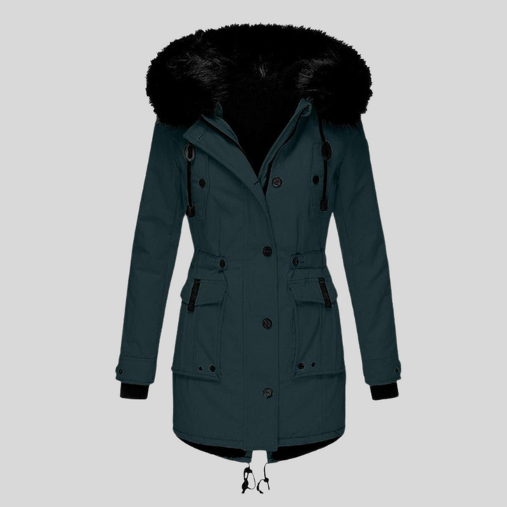 Women’s Winter Hooded Coat – Functional Layer with Pockets