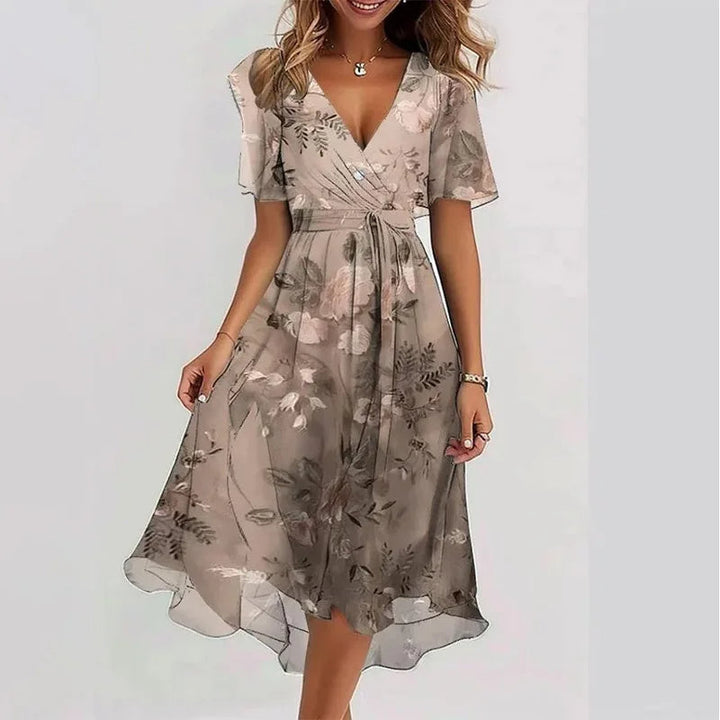 Flowy Floral Summer Dress (Knee-Length)