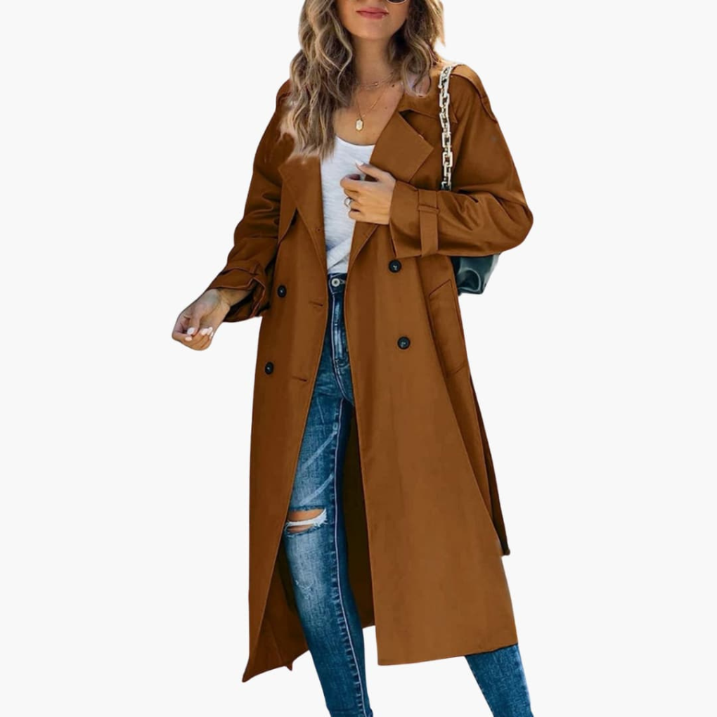 Women’s Trench Coat with Button Placket Sale price