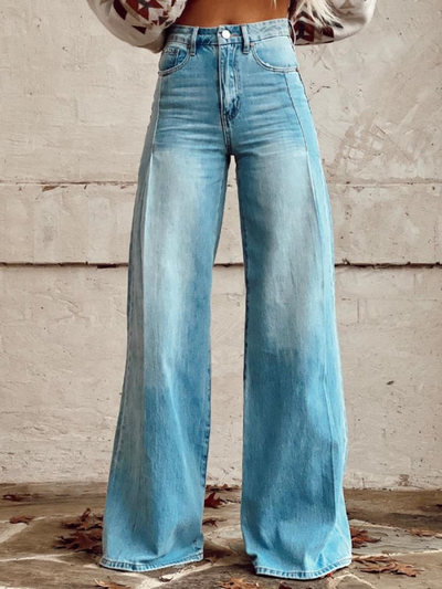 Jeanette | Women's Denim Wide Leg Pants | High Waist
