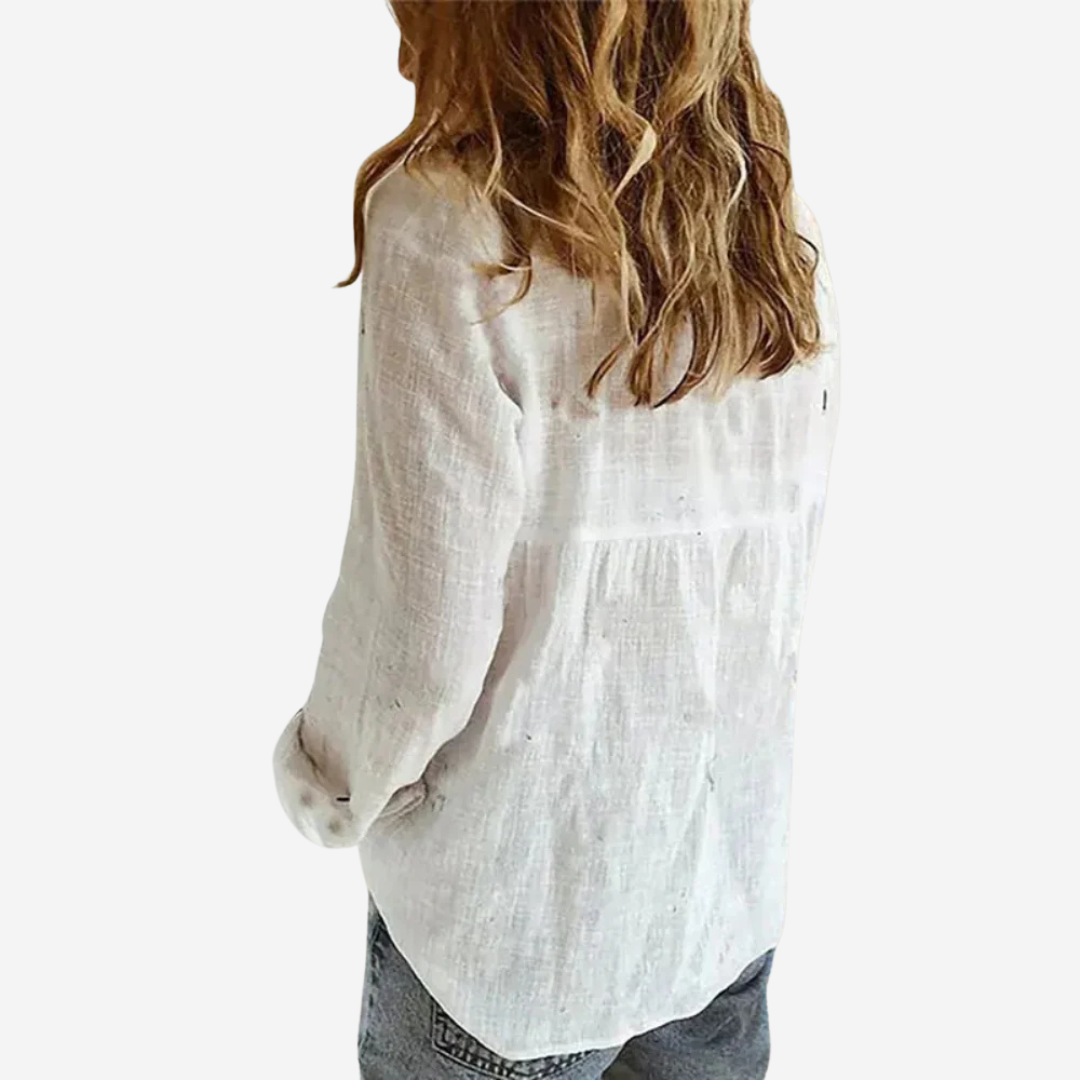 JacobNora AUS – Women's Blouse Made of Linen Blend