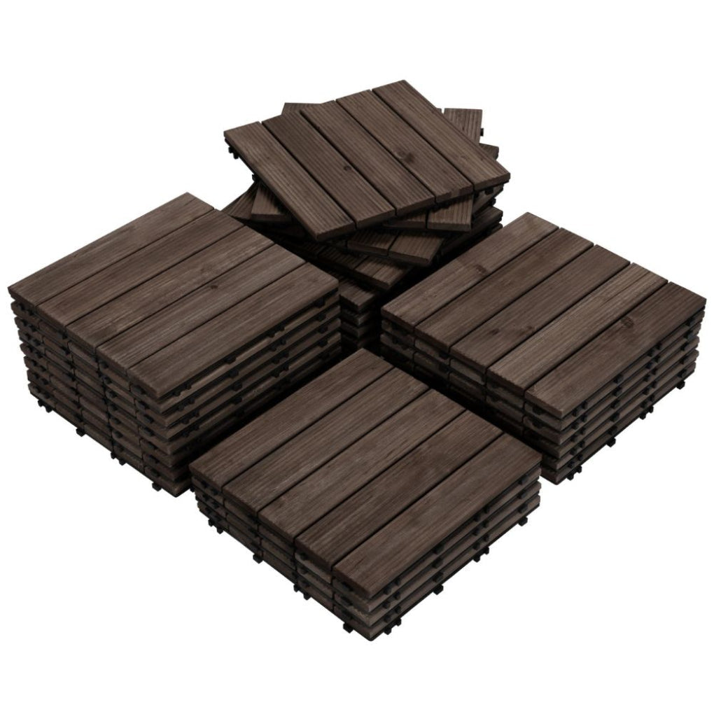 Interlocking Wood Tiles for Indoor and Outdoor
