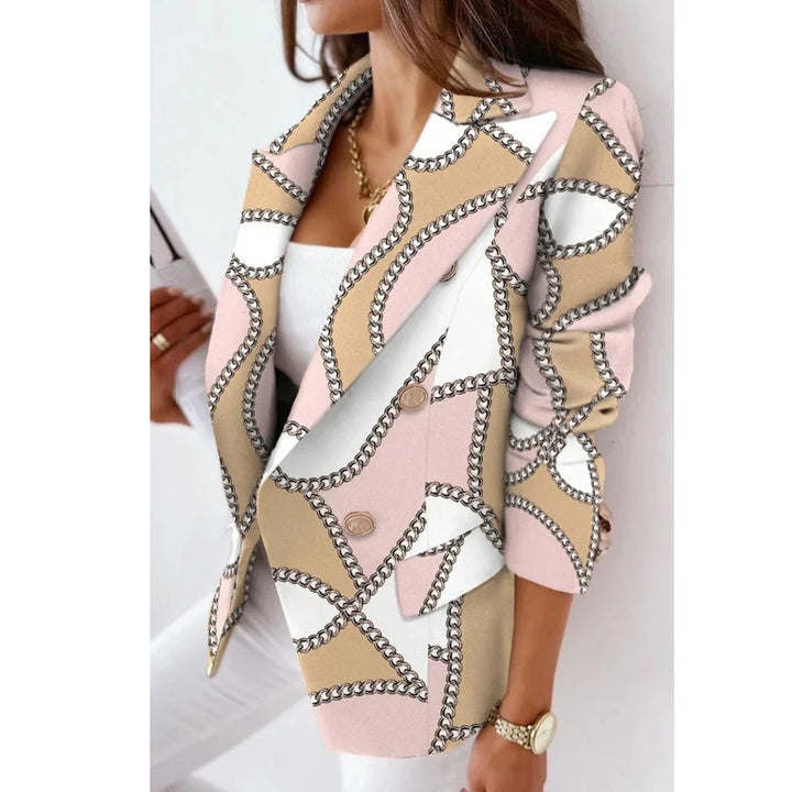 Women's Blazer with Turndown Collar – Stylish and Versatile