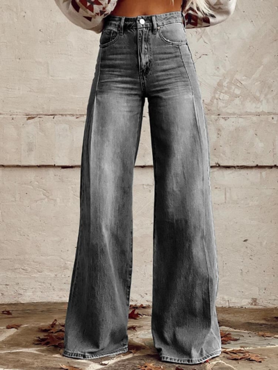 Jeanette | Women's Denim Wide Leg Pants | High Waist