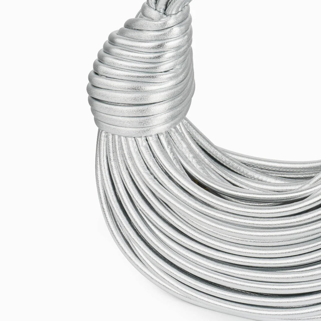 Woven Women's Handbag with Knot Detail