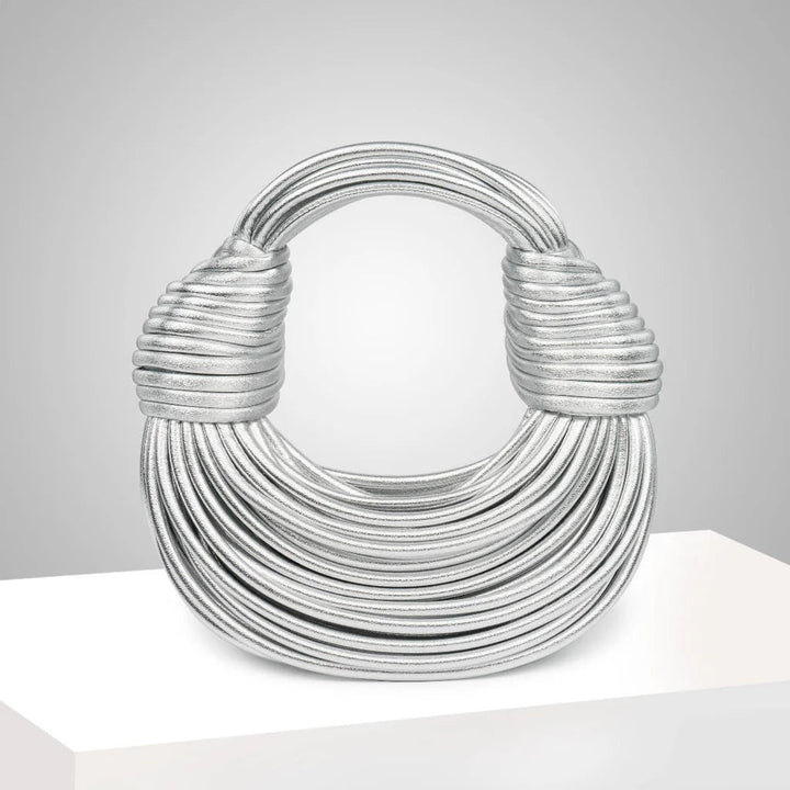 Woven Women's Handbag with Knot Detail