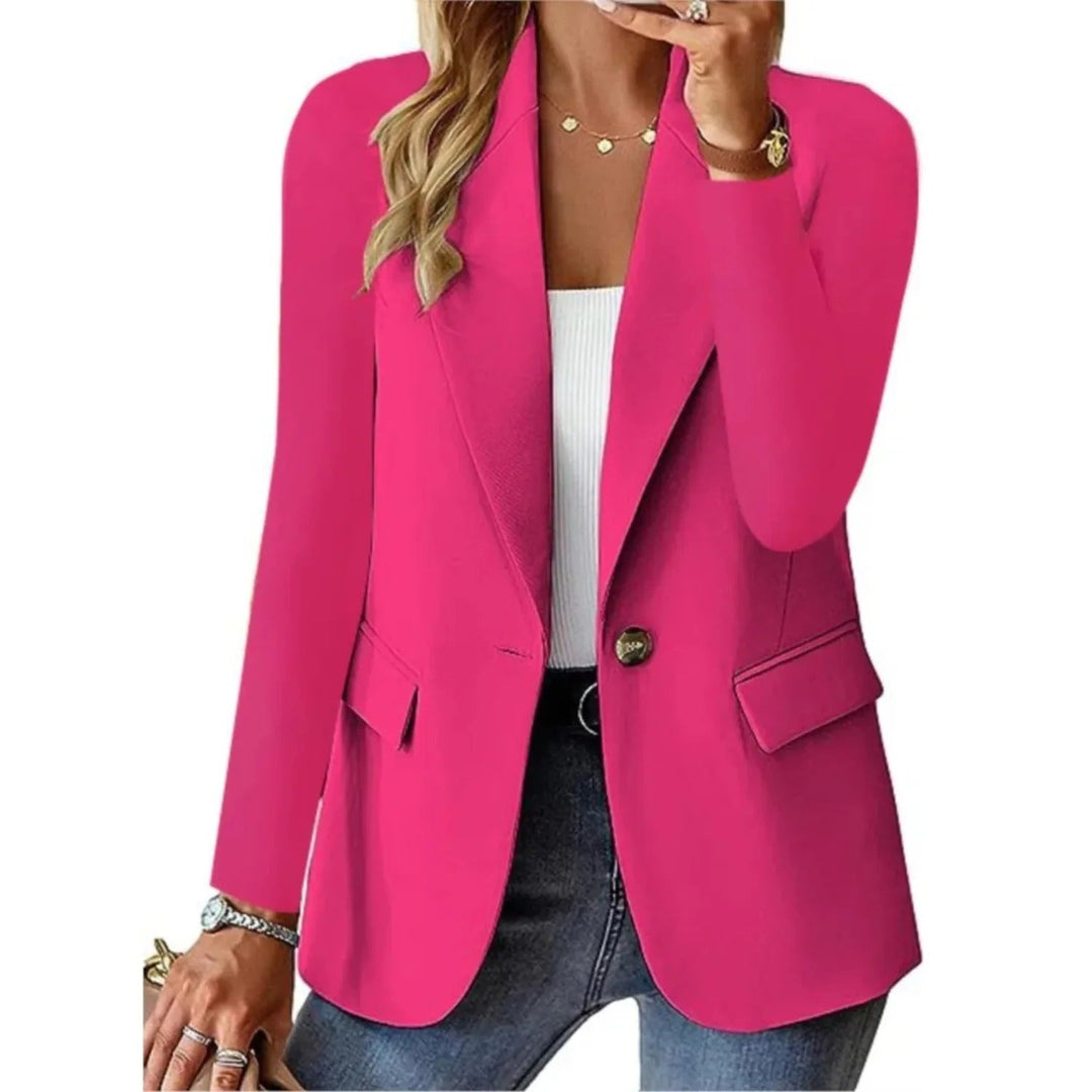 Women's Casual Solid Blazer – Elevate Your Style with Timeless Elegance
