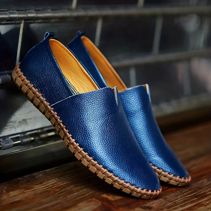 Elegant Loafers Matte Genuine Leather Slip Ons