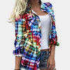 Women's Blouse with Timeless Plaid Design and Feminine Touch