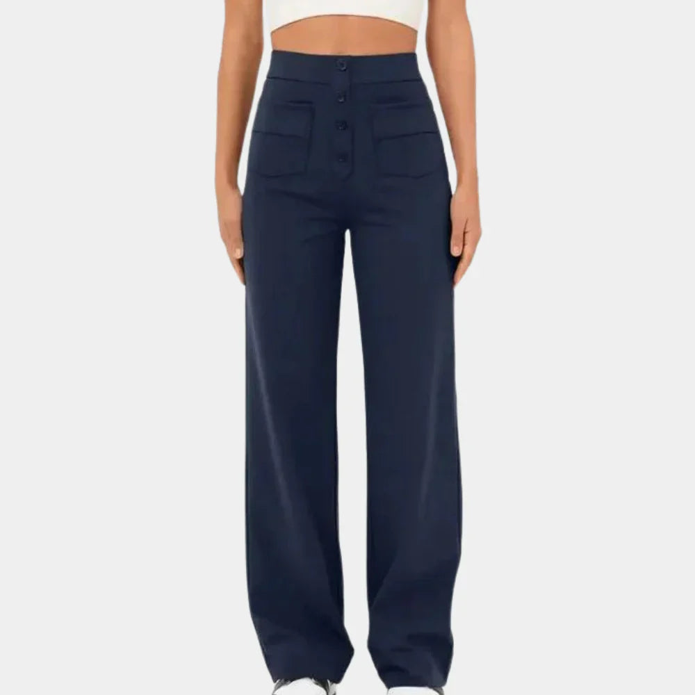 Casual Straight Pants with High Waist