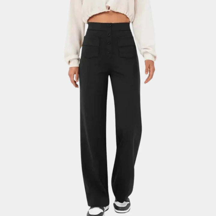 Casual Straight Pants with High Waist