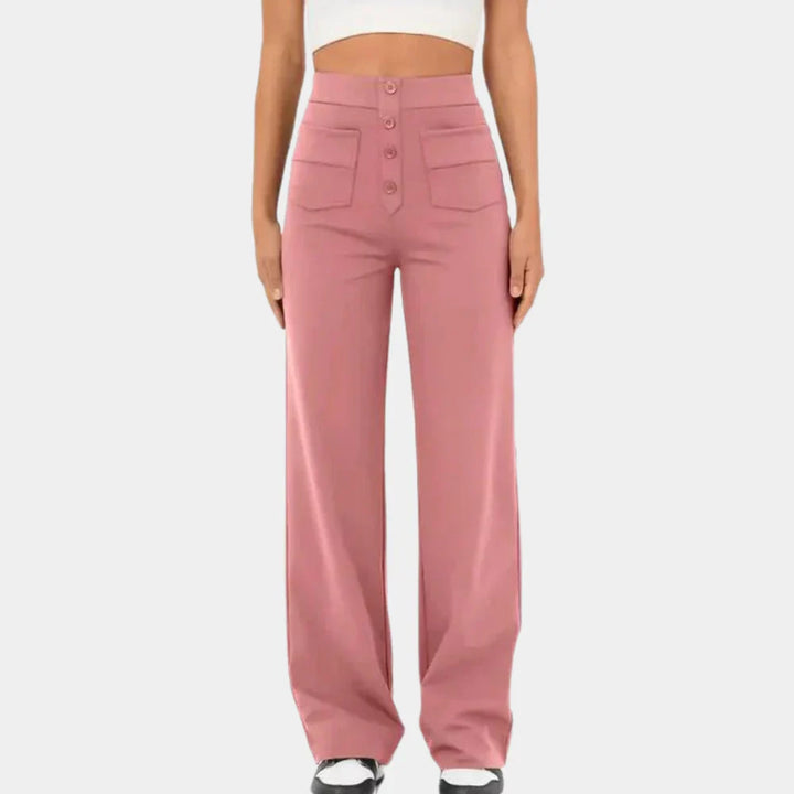 Casual Straight Pants with High Waist