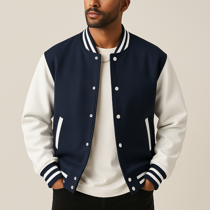 Men’s Baseball Bomber Jacket – Casual Style for Fall