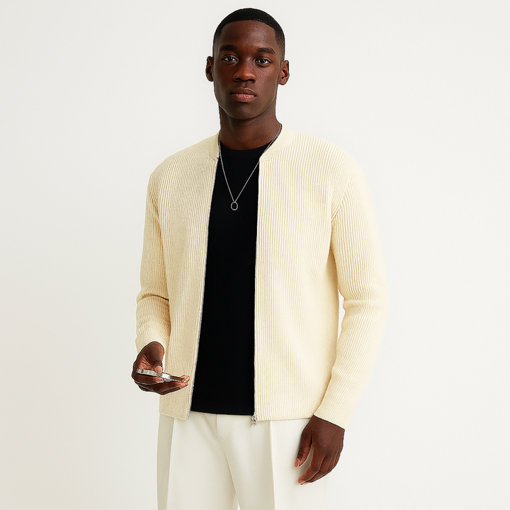Men's Knit Cardigan with Zipper