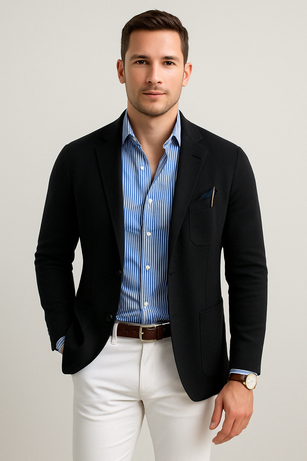 Stylish Men's Blazer with Casual Flap Pockets – Timeless Design, Modern Twist