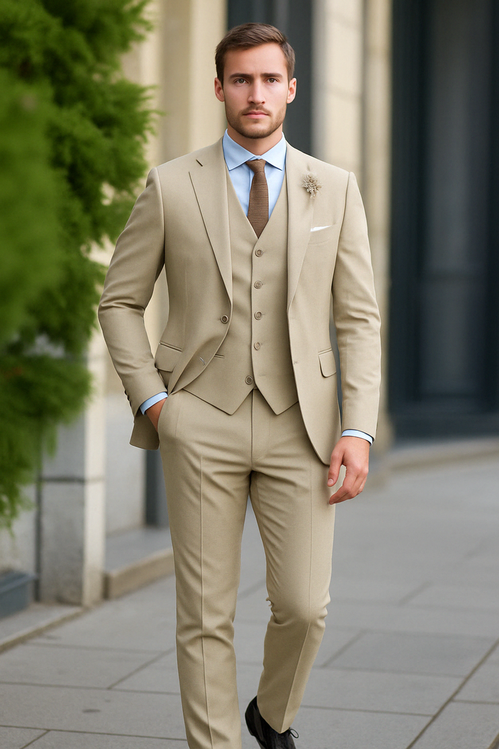 Classic Three-Piece Men's Suit – Timeless Elegance for Every Occasion
