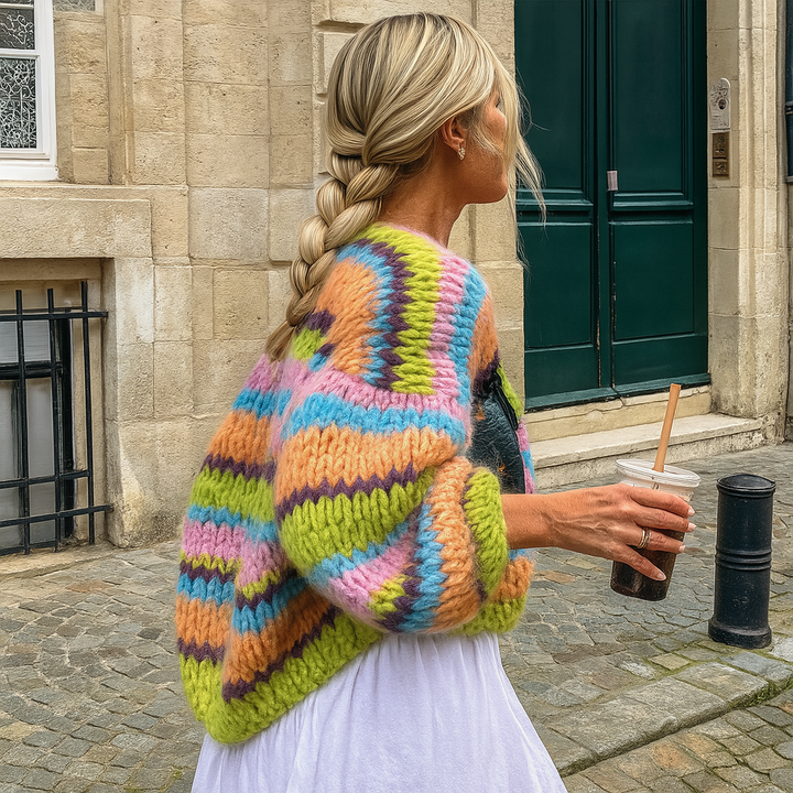 Women’s Striped Open Front Cardigan