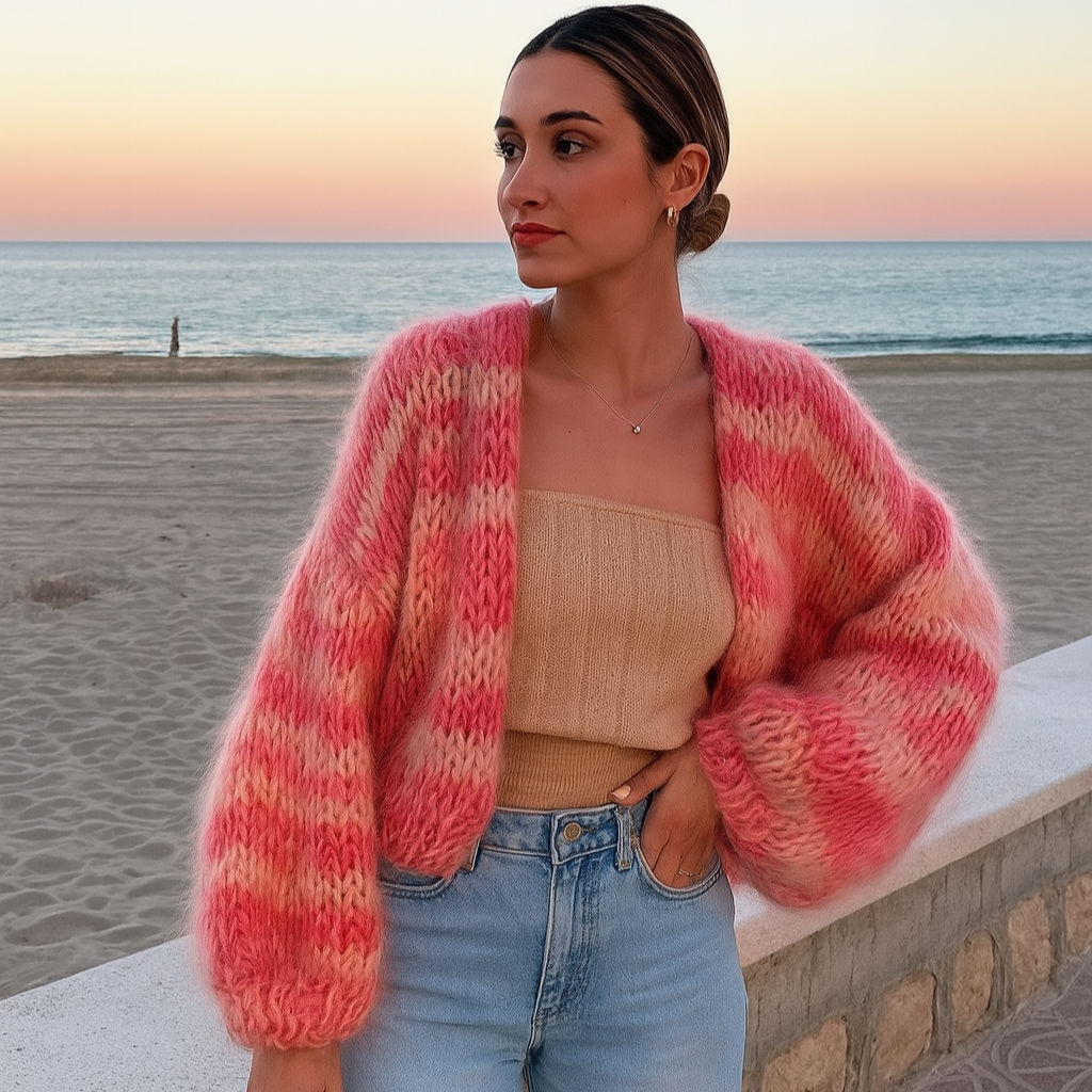 Women’s Striped Open Front Cardigan