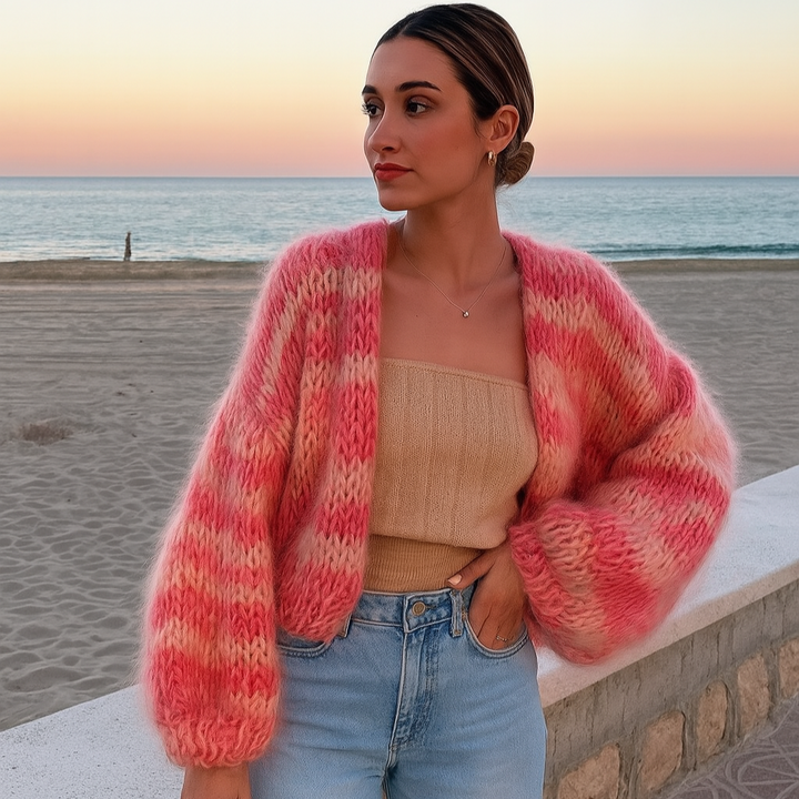 Women’s Striped Open Front Cardigan