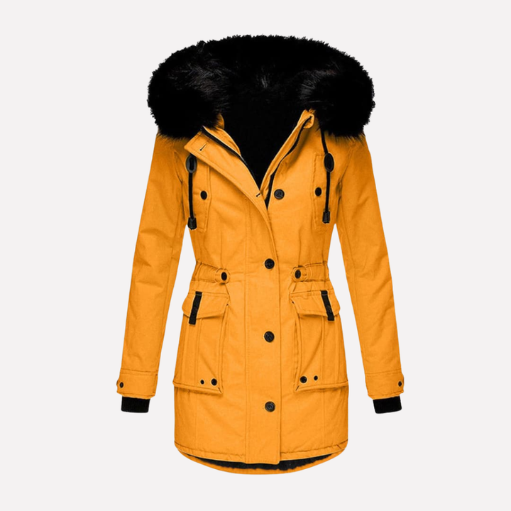 Women’s Parka Jacket with Hood and Flap Pockets