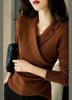 Emira | Women’s Asymmetrical Slim Fit Sweater | Unique Collar, Streamlined Cut