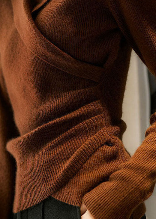 Emira | Women’s Asymmetrical Slim Fit Sweater | Unique Collar, Streamlined Cut