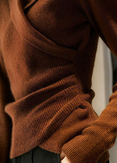 Emira | Women’s Asymmetrical Slim Fit Sweater | Unique Collar, Streamlined Cut