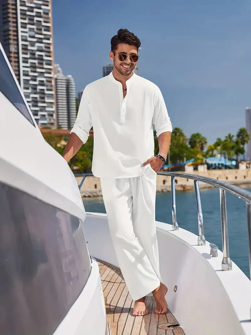 2-piece Men's Set in Italian Linen Cotton