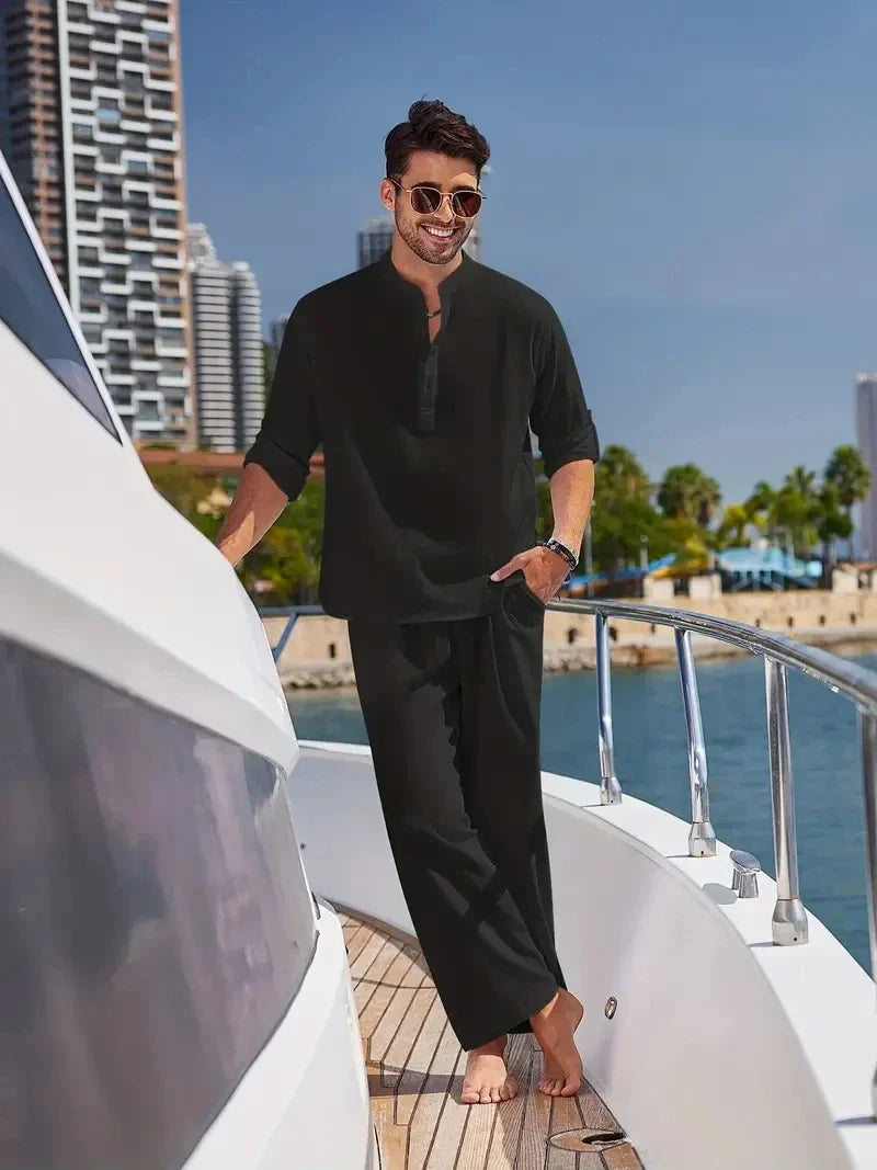 2-piece Men's Set in Italian Linen Cotton
