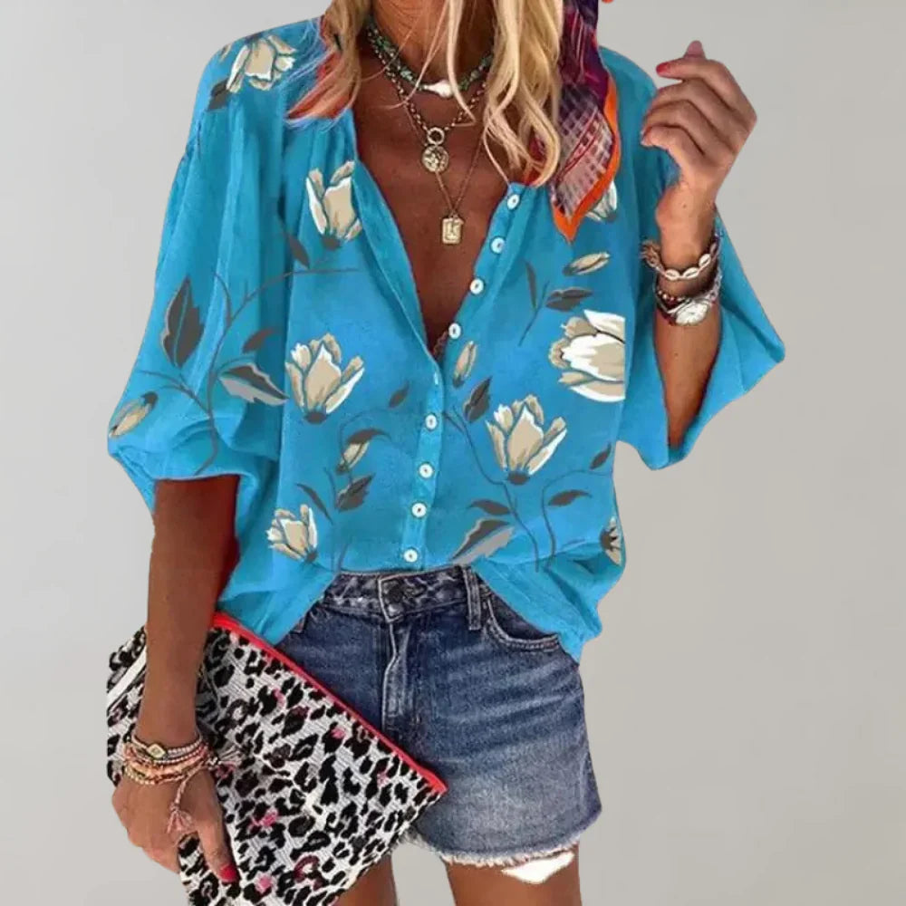 Summer Blouse with Floral Print – Fresh and Elegant Look for Warm Days
