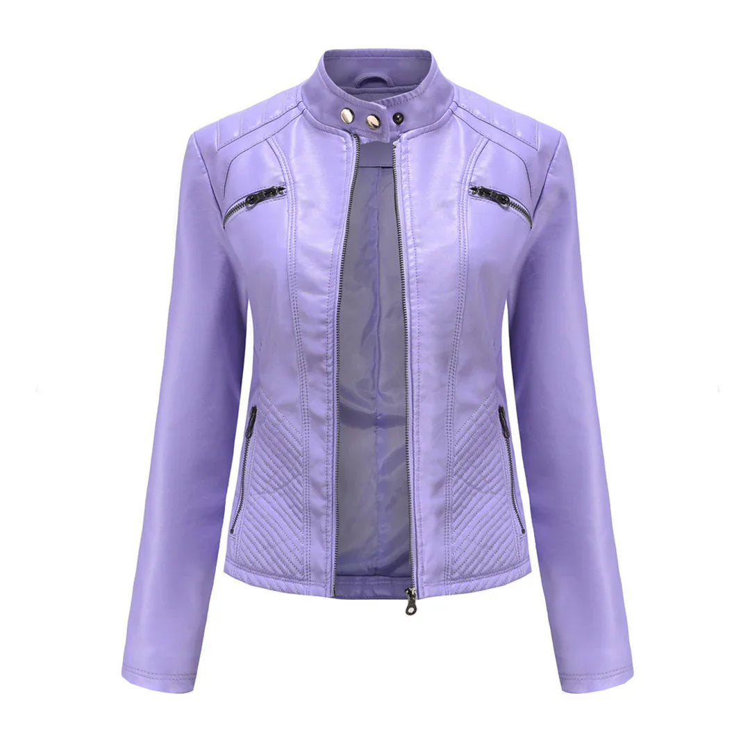 Faux Leather Biker Jacket for Women