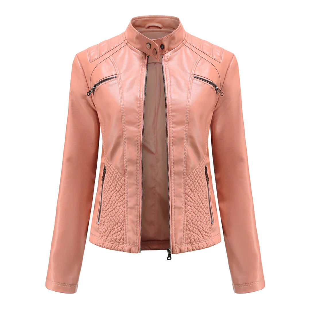 Faux Leather Biker Jacket for Women