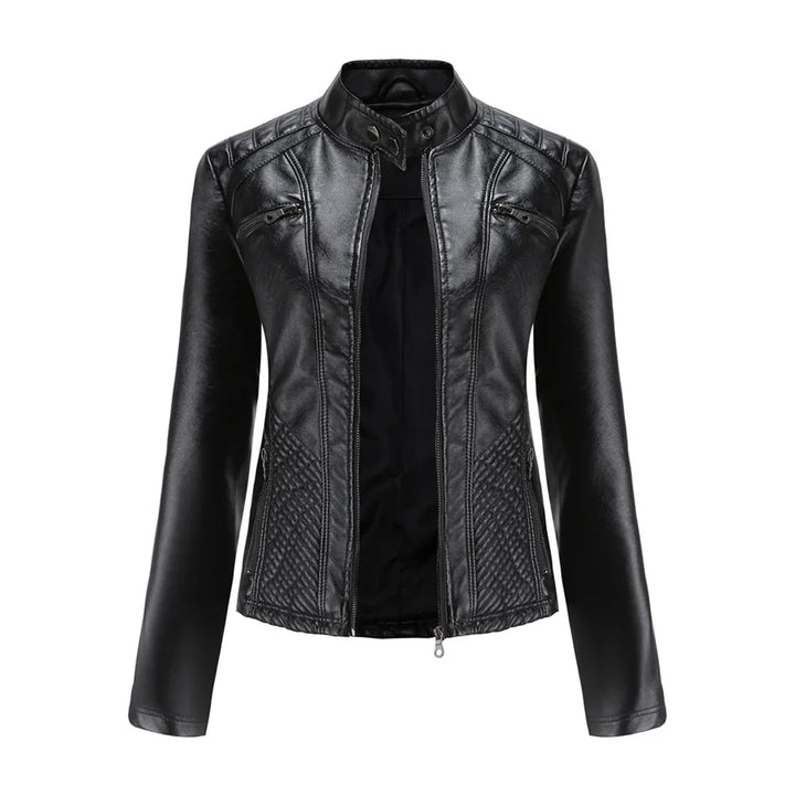 Faux Leather Biker Jacket for Women