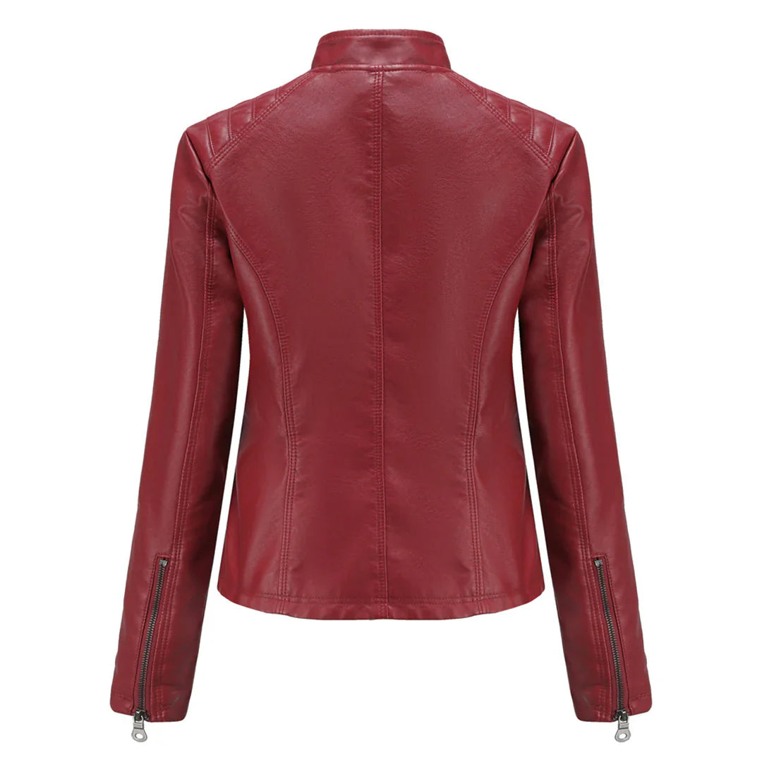 Faux Leather Biker Jacket for Women
