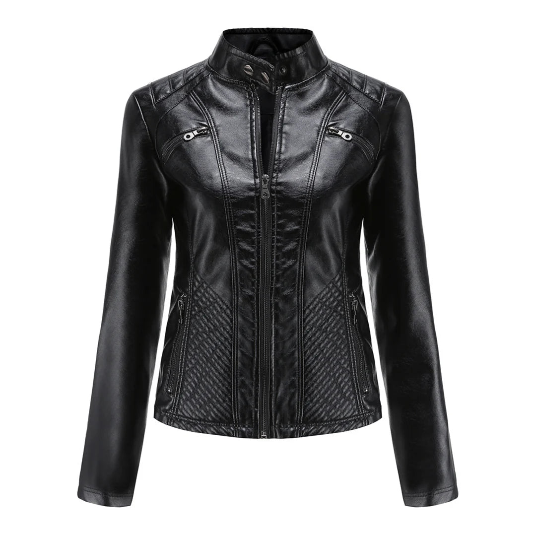 Stylish Faux Leather Women's Jacket