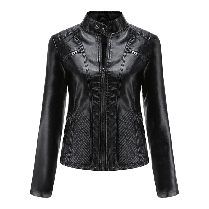 Faux Leather Biker Jacket for Women