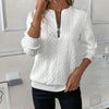 Casual V-Neck Sweater with Zipper Detail