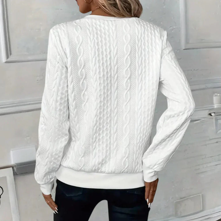 Casual V-Neck Sweater with Zipper Detail
