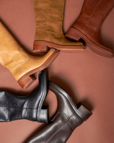 Milira | Women’s Stacked Heel Knee Boots | Timeless Comfort