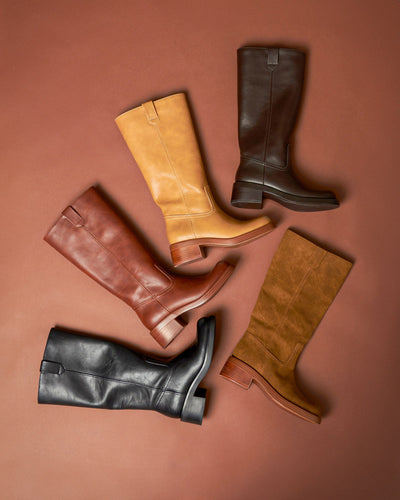 Velona | Women’s Stacked Heel Knee Boots | Sophisticated Edge