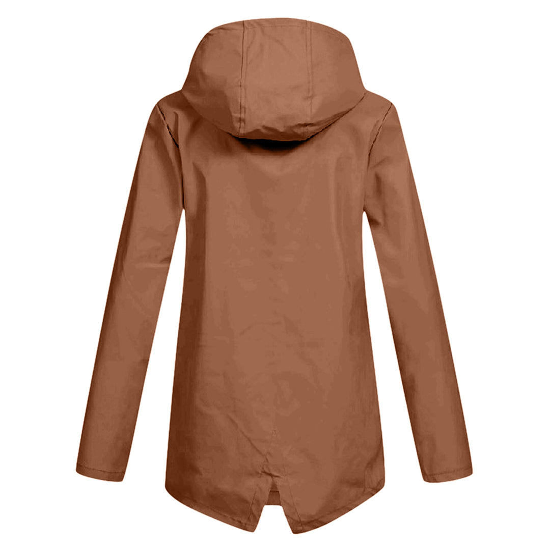 water-resistant Women's Mid-Length Jacket with Zipper