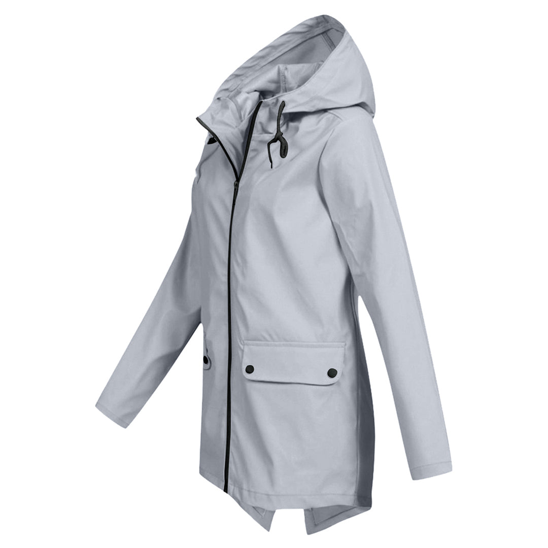 water-resistant Women's Mid-Length Jacket with Zipper