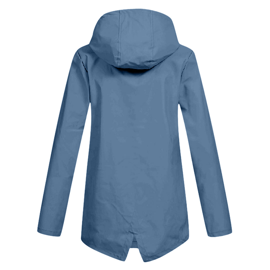 water-resistant Women's Mid-Length Jacket with Zipper