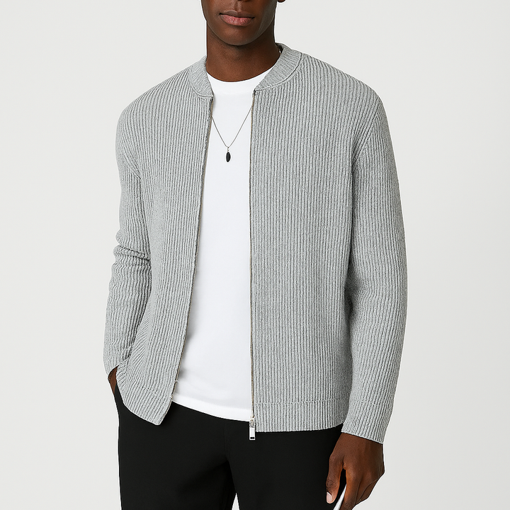 Men's Knit Cardigan with Zipper