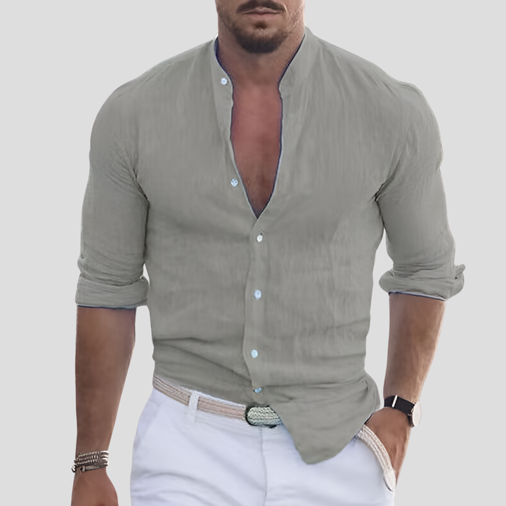 Men’s Slim Fit Mandarin Collar Shirt