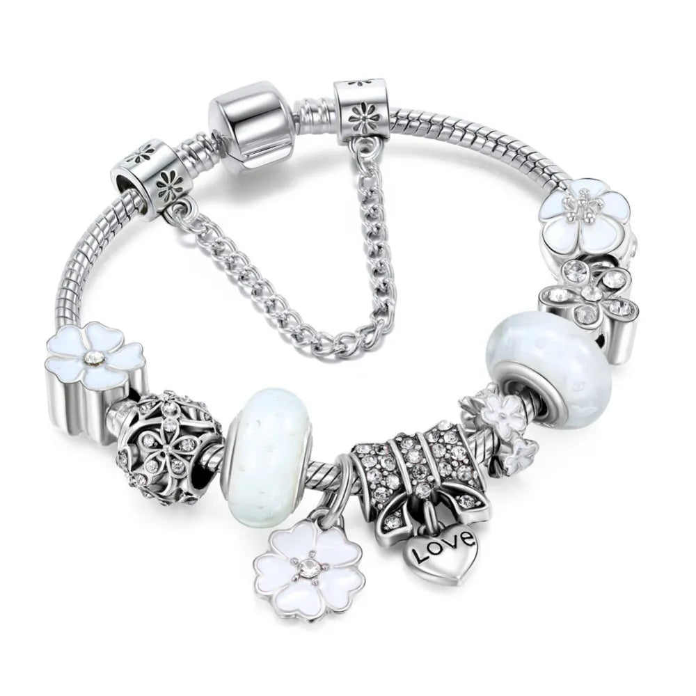Unique Silver Charm Bracelet