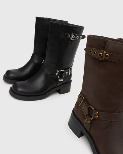 Zephe | Women’s Ankle Biker Boots | Rugged Style