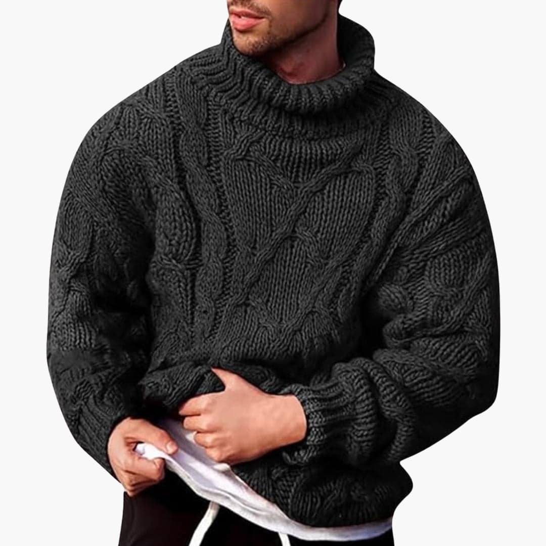 Men’s Turtleneck Sweater – Classic Knit Pullover