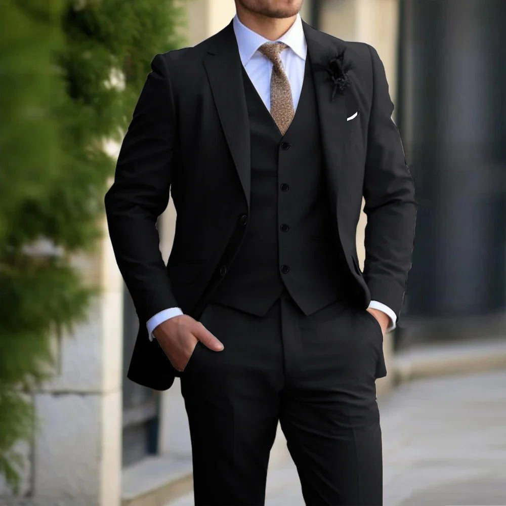 Classic Three-Piece Men's Suit – Timeless Elegance for Every Occasion