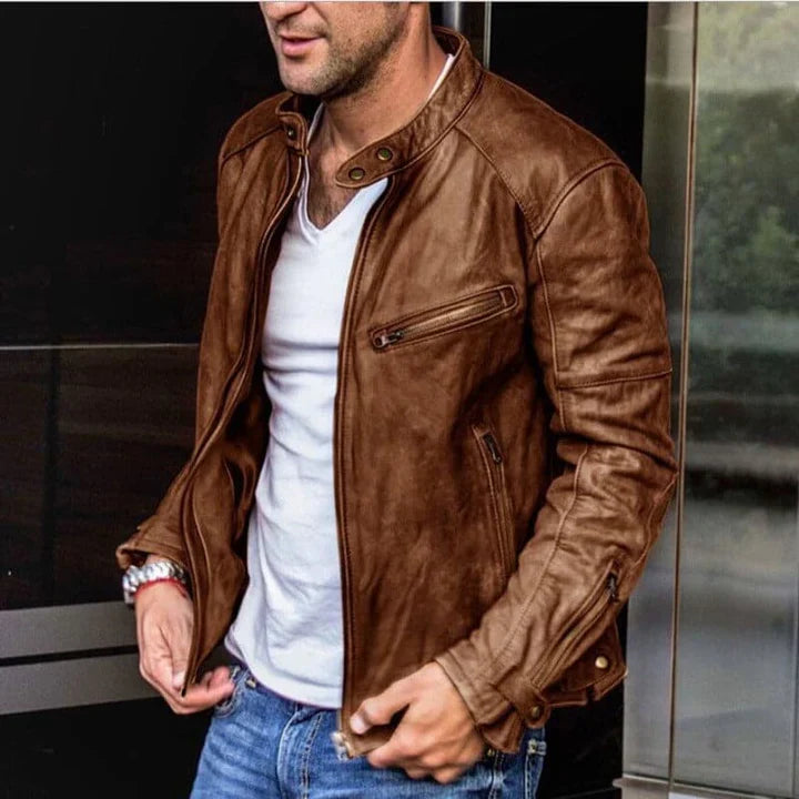 Elegant and water-resistant Leather Jacket for Men